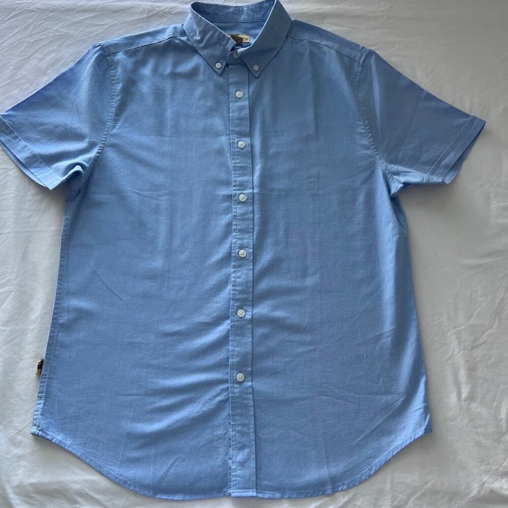 Men's Shirt Buffalo Jackson Trading Co Blue Short Sleeve 100% Cotton Size S